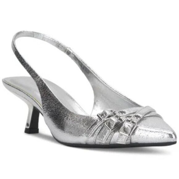 INC Womens Capeka Slingback Pumps Silver Triple Strap 8.5 MSRP $99 - Picture 1 of 1